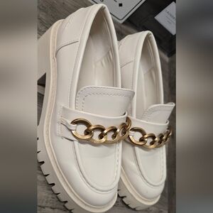 Zara Chunky Cream Loafers 37 US 6.5 Or 7 Womens